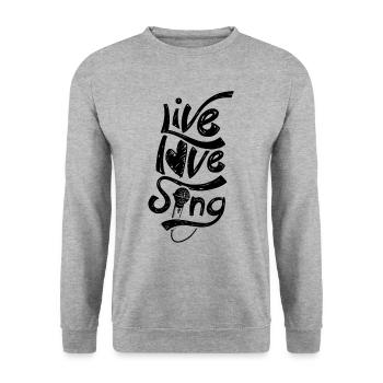 Vivre Amour Chanteur Chanteur Karaoke Chanter Chant - Sweat-shirt Unisexe - gris chiné - Devant - Alina (178cm) & Michal (187cm)