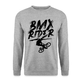 Bmx pilote tricks cyclistes vélo hobby - Sweat-shirt Unisexe - gris chiné - Devant - Alina (178cm) & Michal (187cm)
