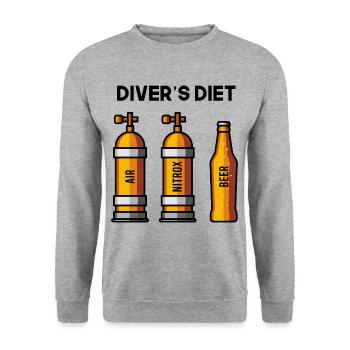 Divers Diet Beer Diver Funny Liveaboard - Unisex Sweatshirt - salt & pepper - Front - Alina (178cm) & Michal (187cm)