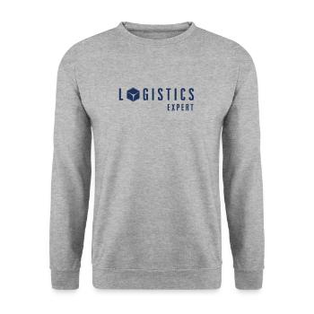 Logistik Experte Beruf Logistiker Spedition - Unisex Pullover - Weißgrau meliert - Vorne - Alina (178cm) & Michal (187cm)