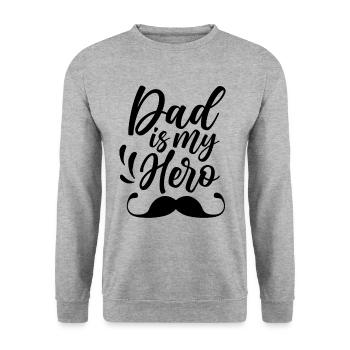 Papa est mon héros Père Père Père - Sweat-shirt Unisexe - gris chiné - Devant - Alina (178cm) & Michal (187cm)