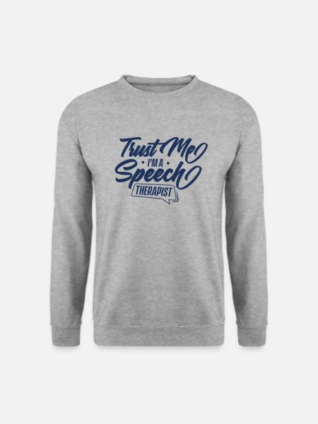 Vertrau mir ich bin Logopäde Logopädie Logopädin - Unisex Pullover - Weißgrau meliert