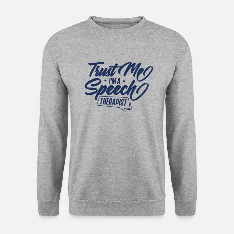 Vertrau mir ich bin Logopäde Logopädie Logopädin - Unisex Pullover - Weißgrau meliert