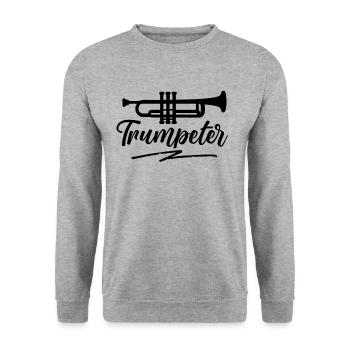 Trumpeter Trumpet Trumpet Player - Unisex Sweatshirt - salt & pepper - Front - Alina (178cm) & Michal (187cm)