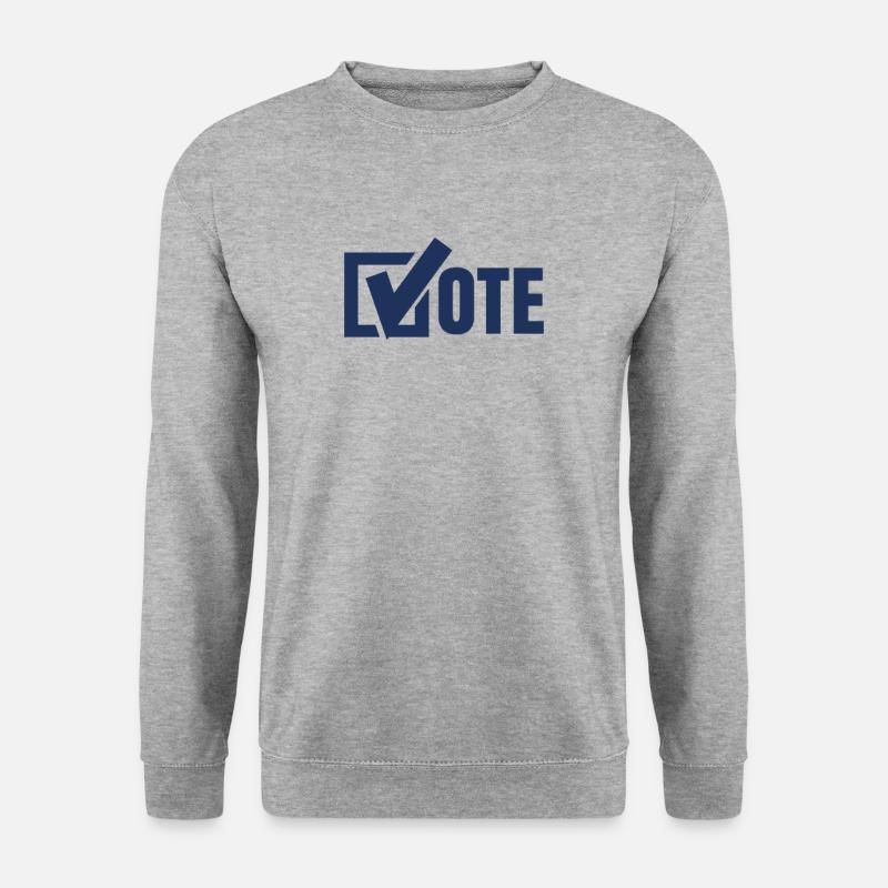 Abstimmen Wahlgang Wahlen Wahl Wähler - Unisex Pullover - Weißgrau meliert