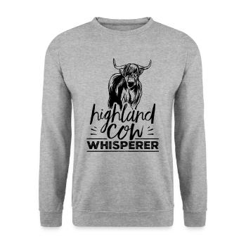 Highlands-flüsers d’Ecosse - Sweat-shirt Unisexe - gris chiné - Devant - Alina (178cm) & Michal (187cm)