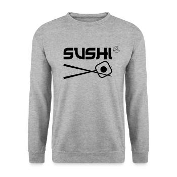 Sushi Japanisch Sushiliebhaber Liebhaber Essen - Unisex Pullover - Weißgrau meliert - Vorne - Alina (178cm) & Michal (187cm)