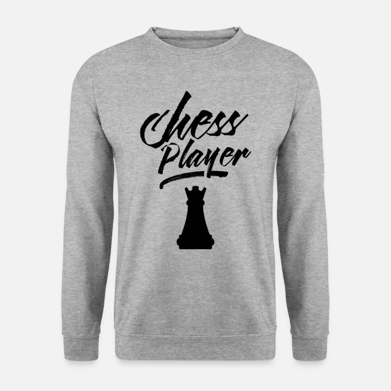 Schachspieler Schachspiel Schach Schachlehrer - Unisex Pullover - Weißgrau meliert