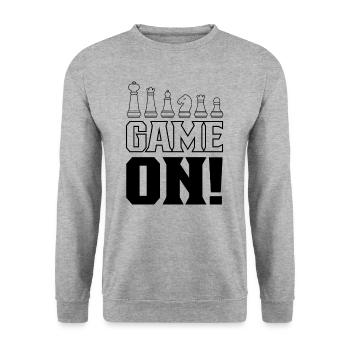 Schach Schachspiel Schachspiel Schachfigur - Unisex Pullover - Weißgrau meliert - Vorne - Alina (178cm) & Michal (187cm)