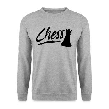 Schach Schachspieler Schachlehrer Schachspiel - Unisex Pullover - Weißgrau meliert - Vorne - Alina (178cm) & Michal (187cm)