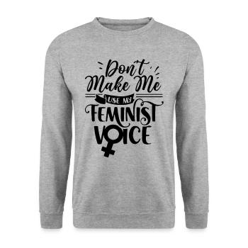 Feminist Voice Feminist Feminist - Unisex Sweatshirt - salt & pepper - Front - Alina (178cm) & Michal (187cm)