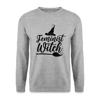 Feminist Witch Feminist Feminist Feminism - Unisex Sweatshirt - salt & pepper - Front - Alina (178cm) & Michal (187cm)