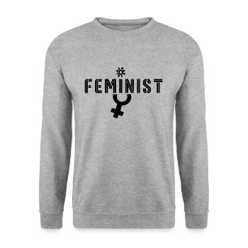 Feminist Feminism Feminist Feminist - Unisex Sweatshirt - salt & pepper - Front - Alina (178cm) & Michal (187cm)