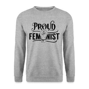 Féministe fière féministe Patriarcat féministe - Sweat-shirt Unisexe - gris chiné - Devant - Alina (178cm) & Michal (187cm)