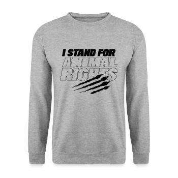 Je défends les droits des animaux Protection des animaux - Sweat-shirt Unisexe - gris chiné - Devant - Alina (178cm) & Michal (187cm)