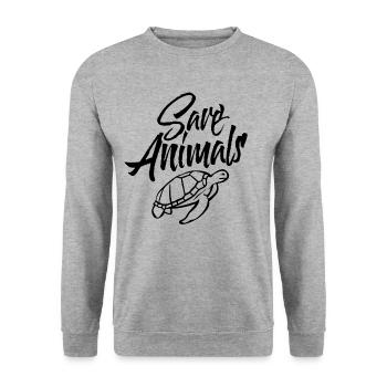 Animaux Sauvez la protection des animaux Refuge - Sweat-shirt Unisexe - gris chiné - Devant - Alina (178cm) & Michal (187cm)
