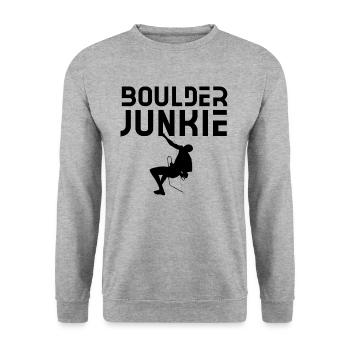 Boulder Junkie Bouldering Boulderer Boulderer - Unisex Sweatshirt - salt & pepper - Front - Alina (178cm) & Michal (187cm)