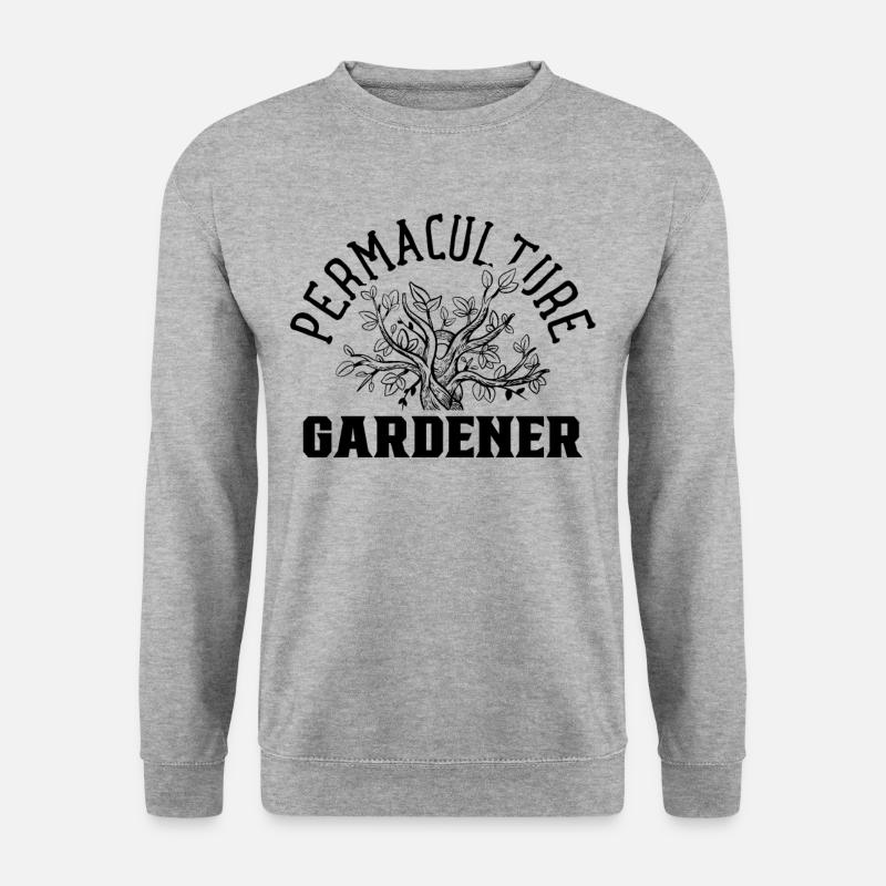 Permakultur Gärtner Garten Gartenbau Gartenarbeit - Unisex Pullover - Weißgrau meliert