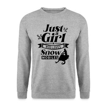 Une seule fille La motoneige Aime conduire - Sweat-shirt Unisexe - gris chiné - Devant - Alina (178cm) & Michal (187cm)