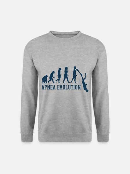 Apnoe Taucher Evolution Freitauchen Apnoetaucher - Unisex Pullover - Weißgrau meliert