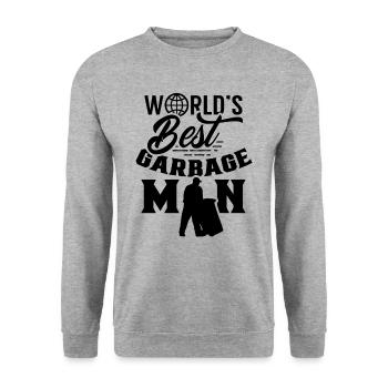 Weltbester Müllmann Abfall Müllwagen Müllabfuhr - Unisex Pullover - Weißgrau meliert - Vorne - Alina (178cm) & Michal (187cm)