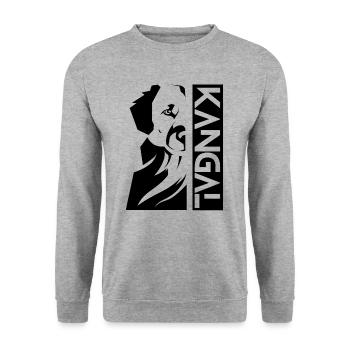 Kangal Anatolischer Hirtenhund Kangals Hund - Unisex Pullover - Weißgrau meliert - Vorne - Alina (178cm) & Michal (187cm)