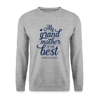 Meine Großmutter ist die Beste Großmama Oma Omi - Unisex Pullover - Weißgrau meliert - Vorne - Alina (178cm) & Michal (187cm)