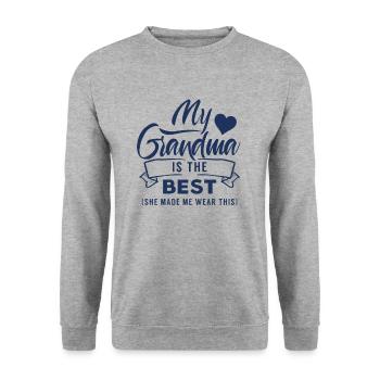 My Grandma is the Best Grandma Grandmother Grandma - Unisex Sweatshirt - salt & pepper - Front - Alina (178cm) & Michal (187cm)