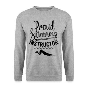 Proud Swimming Instructor Coach Swimming Trainer - Unisex Sweatshirt - salt & pepper - Front - Alina (178cm) & Michal (187cm)