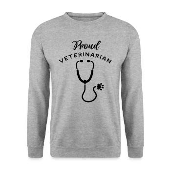 Proud vet veterinary profession veterinary medicine - Unisex Sweatshirt - salt & pepper - Front - Alina (178cm) & Michal (187cm)