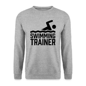Schwimmtrainer Beruf Schwimmlehrer Schwimmkurs - Unisex Pullover - Weißgrau meliert - Vorne - Alina (178cm) & Michal (187cm)