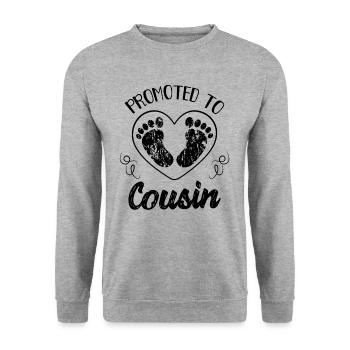 Promu Cousin Funny Cousin Saying Cousin - Sweat-shirt Unisexe - gris chiné - Devant - Alina (178cm) & Michal (187cm)