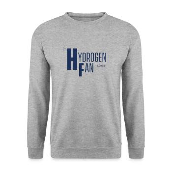 Hydrogène Fan Symbole H Hydrogen Pile à combustible - Sweat-shirt Unisexe - gris chiné - Devant - Alina (178cm) & Michal (187cm)