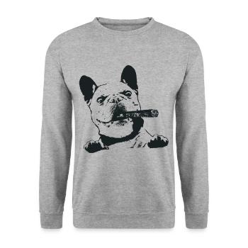 Fumeurs de cigares Amateurs de cigares Fumer des cigares - Sweat-shirt Unisexe - gris chiné - Devant - Alina (178cm) & Michal (187cm)