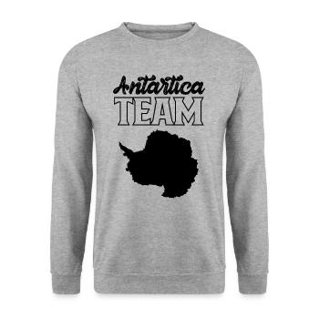 Antarctica Team Penguin South Pole Antarctica Saying - Unisex Sweatshirt - salt & pepper - Front - Alina (178cm) & Michal (187cm)