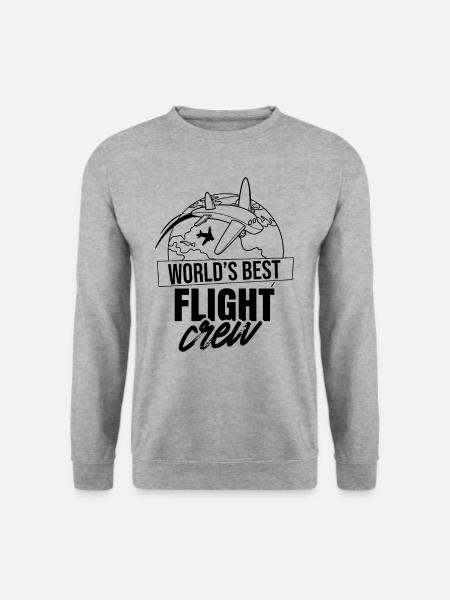 Die Weltbeste Flugbesatzung Steward Flugbegleiter - Unisex Pullover - Weißgrau meliert
