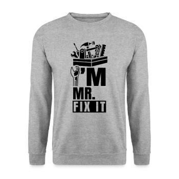 I'm Mr. Fix It Sayings DIY DO-IT-YOURSELFer - Unisex Sweatshirt - salt & pepper - Front - Alina (178cm) & Michal (187cm)