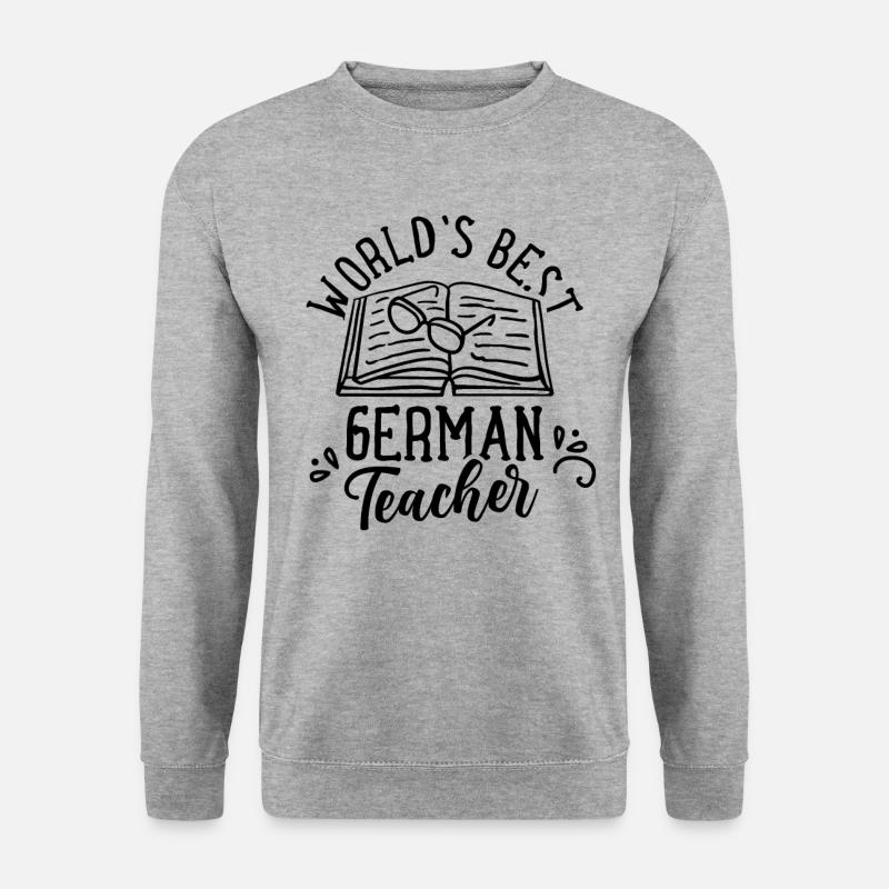 Der Beste Deutschlehrer Der Welt Deutschlehrerin - Unisex Pullover - Weißgrau meliert