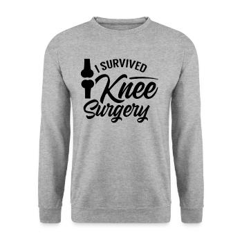 I survived knee surgery - Unisex Sweatshirt - salt & pepper - Front - Alina (178cm) & Michal (187cm)