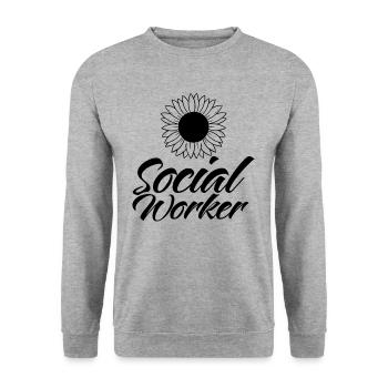 Social Worker Social Worker Profession Social Work - Unisex Sweatshirt - salt & pepper - Front - Alina (178cm) & Michal (187cm)