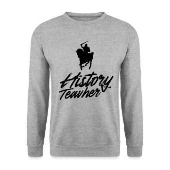 History Teacher Nerd History Historian - Unisex Sweatshirt - salt & pepper - Front - Alina (178cm) & Michal (187cm)