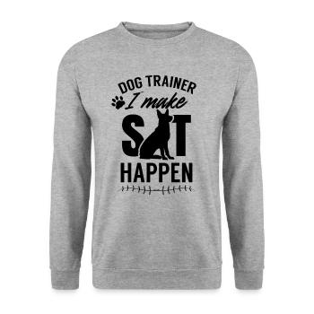 Dog Trainer Saying Dog School Dog Handler - Unisex Sweatshirt - salt & pepper - Front - Alina (178cm) & Michal (187cm)