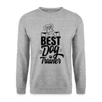 Best Dog Trainer Saying Dog School Dog Handler - Unisex Sweatshirt - salt & pepper - Front - Alina (178cm) & Michal (187cm)