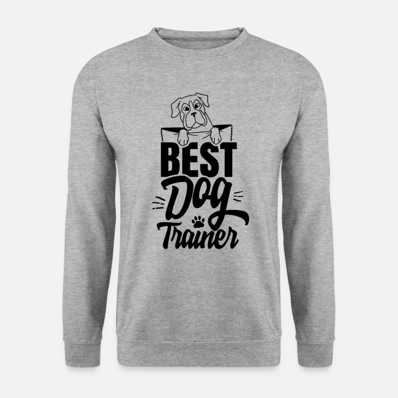 Bester Hundetrainer Spruch Hundeschule Hundeführer - Unisex Pullover - Weißgrau meliert