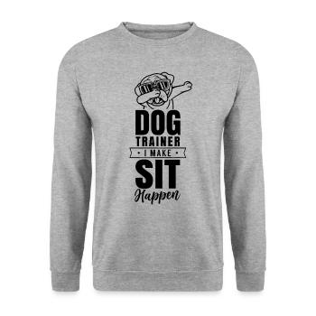 Dog Trainer Dog Handler Dog School Saying - Unisex Sweatshirt - salt & pepper - Front - Alina (178cm) & Michal (187cm)