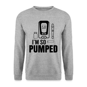 I Am So Inflated Diabetes Diabetic Insulin - Unisex Sweatshirt - salt & pepper - Front - Alina (178cm) & Michal (187cm)