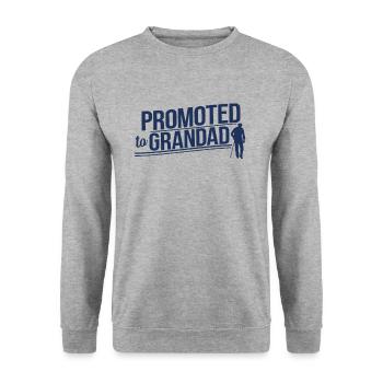 Befördert zum Großvater Großpapa Opa Opi - Unisex Pullover - Weißgrau meliert - Vorne - Alina (178cm) & Michal (187cm)