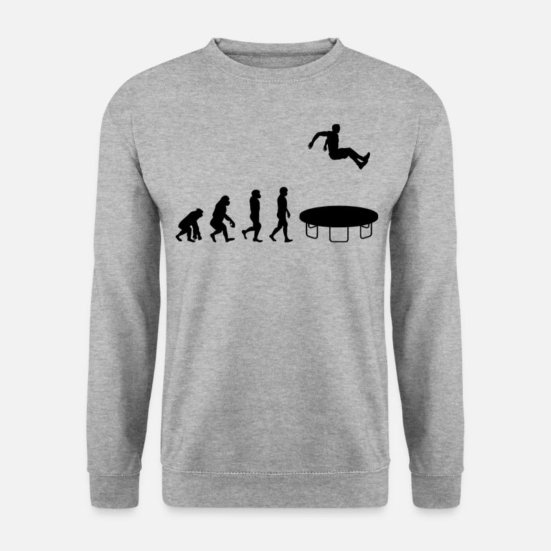 Trampoline Jumper Jumping Gymnastics Evolution - Unisex Sweatshirt - salt & pepper