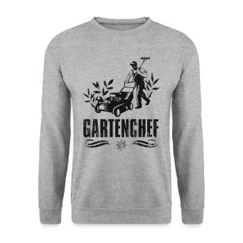 Hobby Gärtner Gartenchef Gartenarbeit Herren - Unisex Pullover - Weißgrau meliert - Vorne - Alina (178cm) & Michal (187cm)