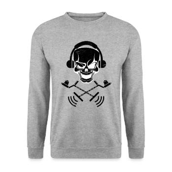 Skull Treasure Hunters Probes Metal Detector - Unisex Sweatshirt - salt & pepper - Front - Alina (178cm) & Michal (187cm)